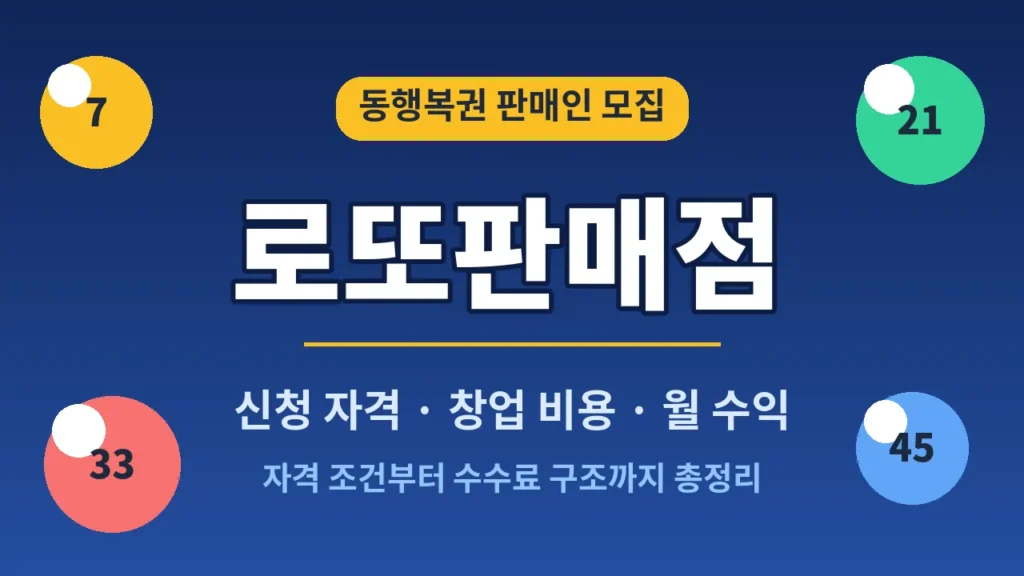 로또판매점 신청 자격